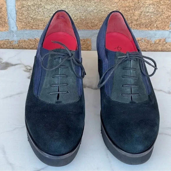Pas de Rouge suede colorblock oxfords shoes size 39/9 - Picture 2 of 6
